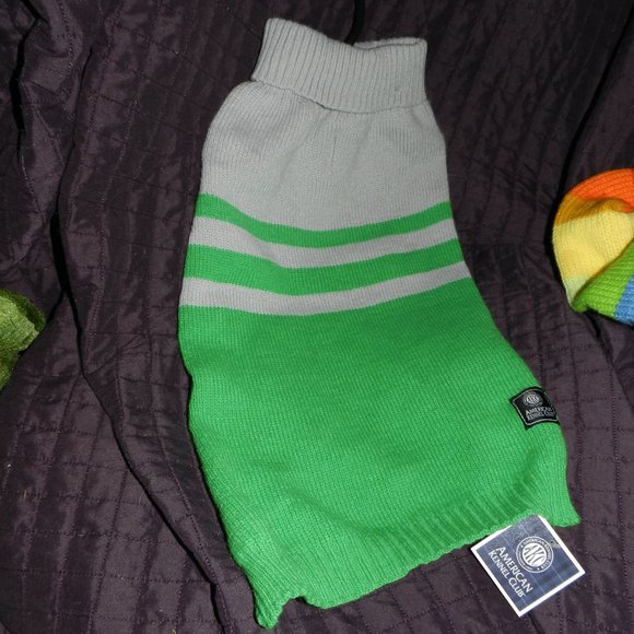 Dogs Sweater Green/Grey Lightweight warm cosy sweater American Kennel Club L New - Picture 1 of 10